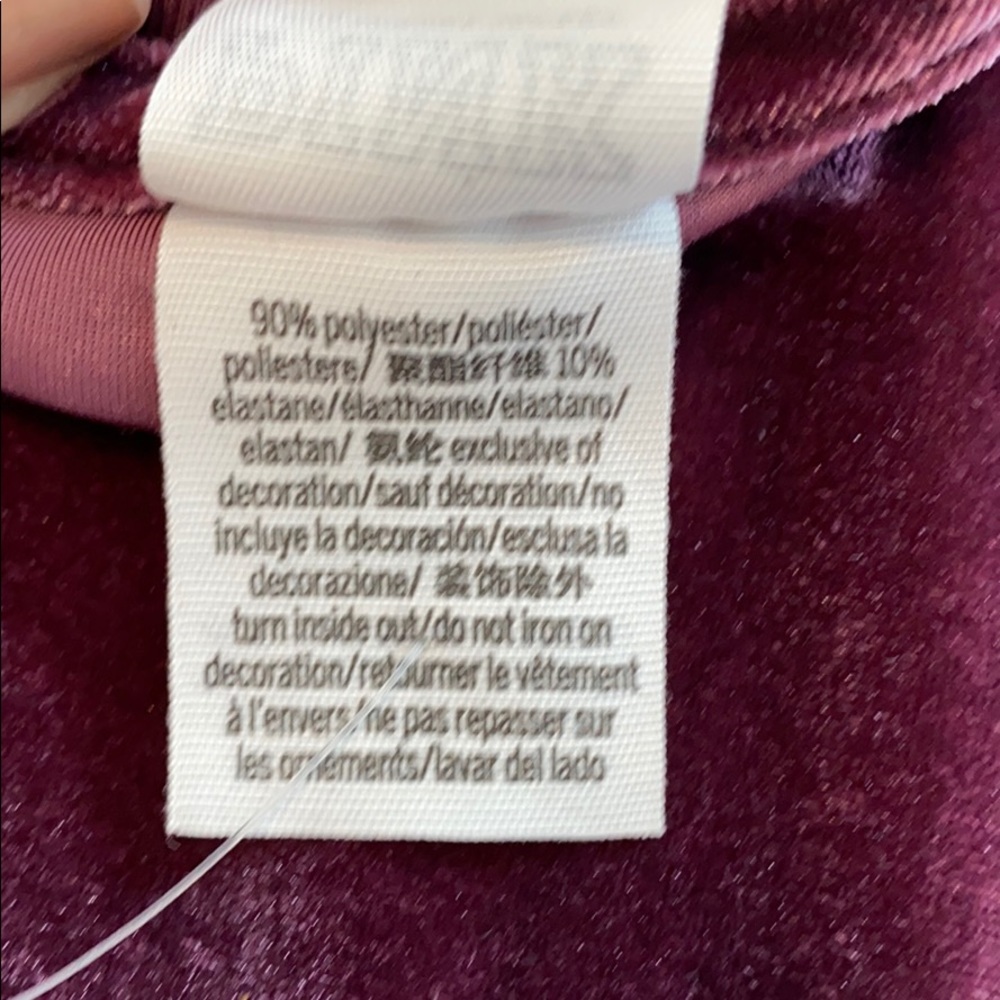 NWOT PINK short sleeve velvet crop - Picture 5 of 5